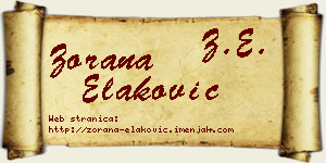 Zorana Elaković vizit kartica